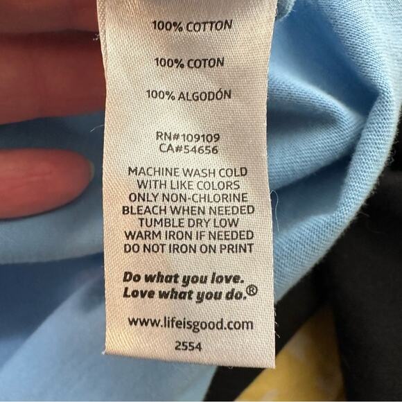 Life is Good Classic Fit Crusher Tee Size XL Blue Made in Peru - Picture 4 of 7